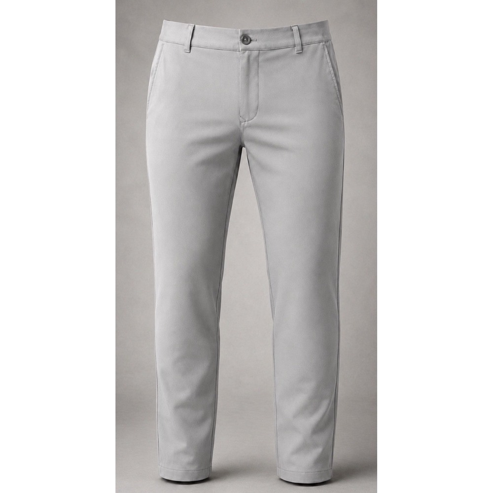 Mizzen Main Mens Pants 34x30 Baron Trim Fit Gray Polyester Performance Chino